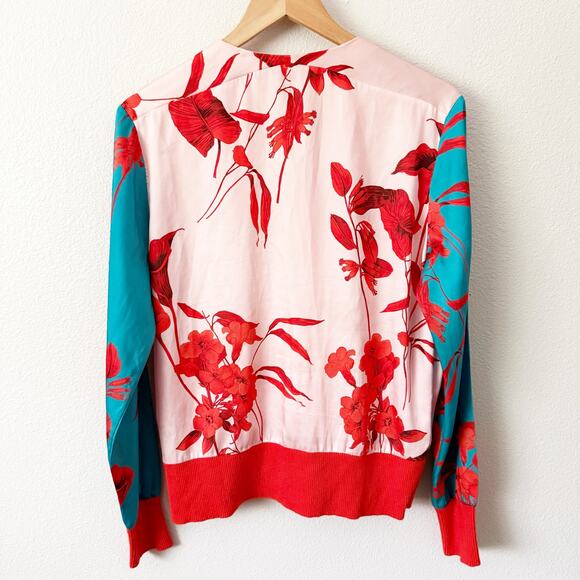 TED BAKER | Cortnee Fantasia-Print Bomber Jacket Floral Print | 3, 8, Medium - Picture 8 of 9